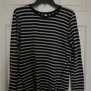 Lululemon Athletica Black and White Striped Top